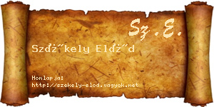 Székely Előd névjegykártya